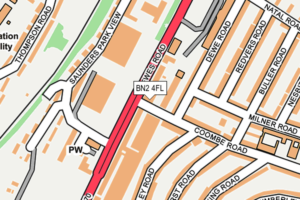 BN2 4FL map - OS OpenMap – Local (Ordnance Survey)