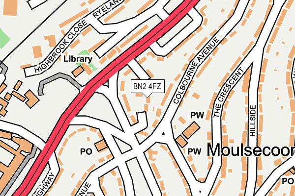 BN2 4FZ map - OS OpenMap – Local (Ordnance Survey)