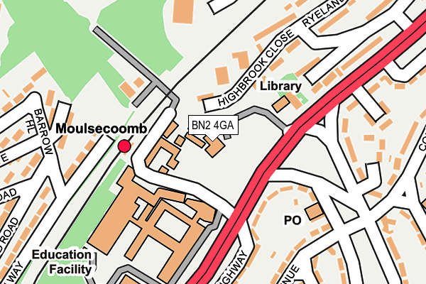 BN2 4GA map - OS OpenMap – Local (Ordnance Survey)
