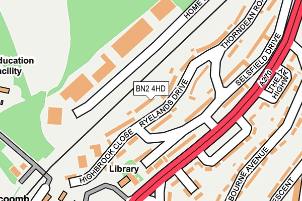 BN2 4HD map - OS OpenMap – Local (Ordnance Survey)