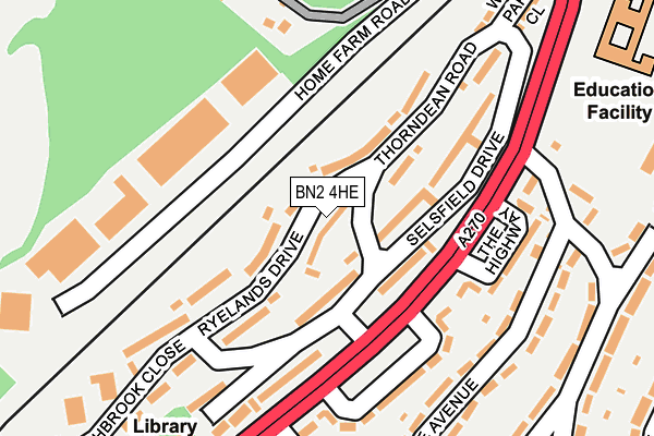 BN2 4HE map - OS OpenMap – Local (Ordnance Survey)