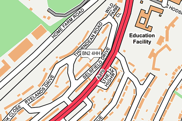 BN2 4HH map - OS OpenMap – Local (Ordnance Survey)