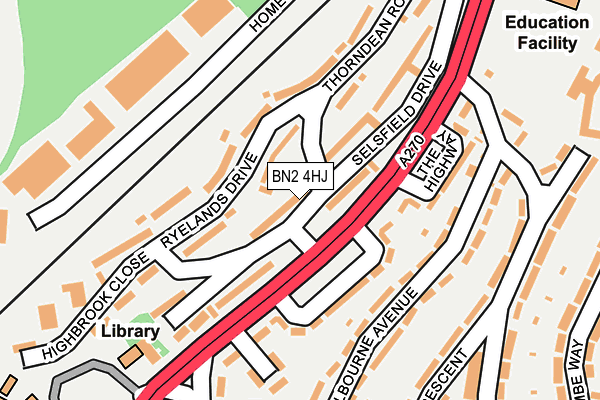BN2 4HJ map - OS OpenMap – Local (Ordnance Survey)