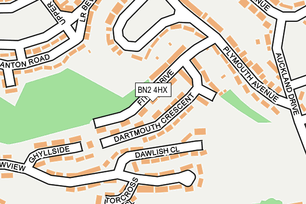 BN2 4HX map - OS OpenMap – Local (Ordnance Survey)