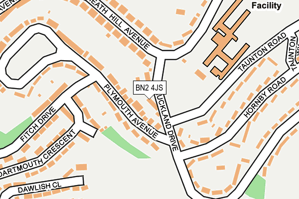 BN2 4JS map - OS OpenMap – Local (Ordnance Survey)
