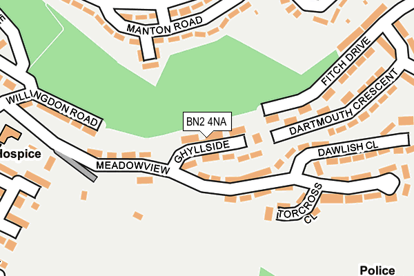 BN2 4NA map - OS OpenMap – Local (Ordnance Survey)