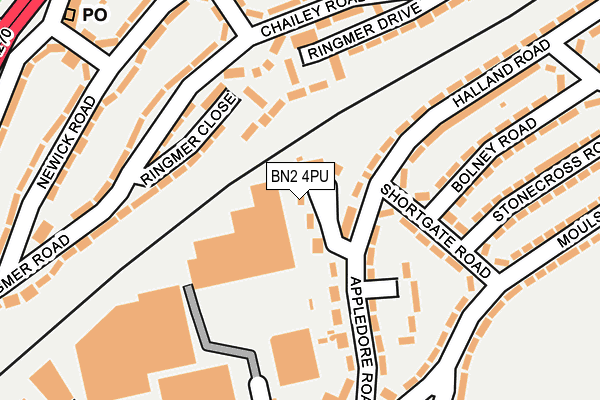 BN2 4PU map - OS OpenMap – Local (Ordnance Survey)