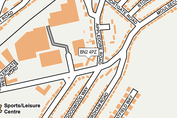 BN2 4PZ map - OS OpenMap – Local (Ordnance Survey)
