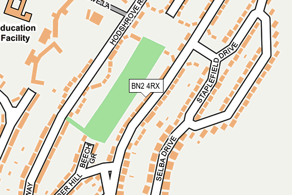 BN2 4RX map - OS OpenMap – Local (Ordnance Survey)