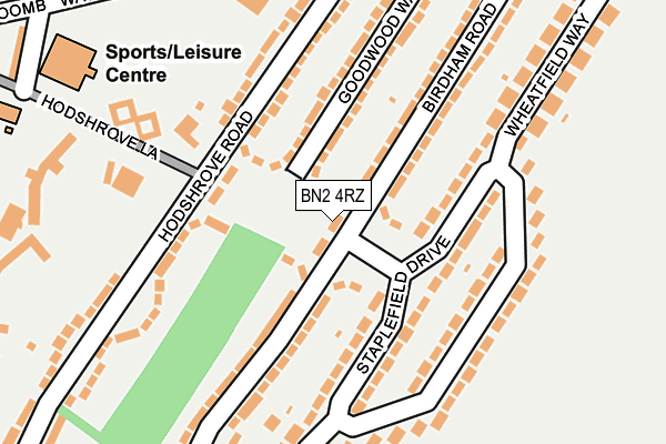 BN2 4RZ map - OS OpenMap – Local (Ordnance Survey)