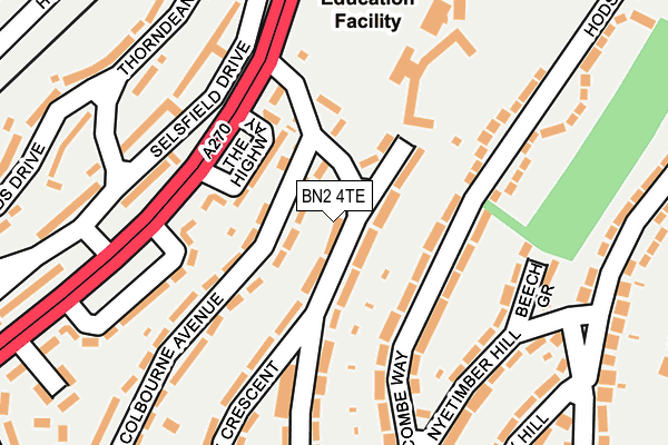 BN2 4TE map - OS OpenMap – Local (Ordnance Survey)