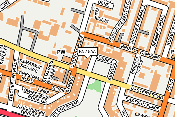 BN2 5AA map - OS OpenMap – Local (Ordnance Survey)
