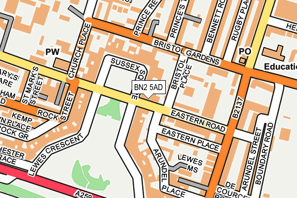 BN2 5AD map - OS OpenMap – Local (Ordnance Survey)