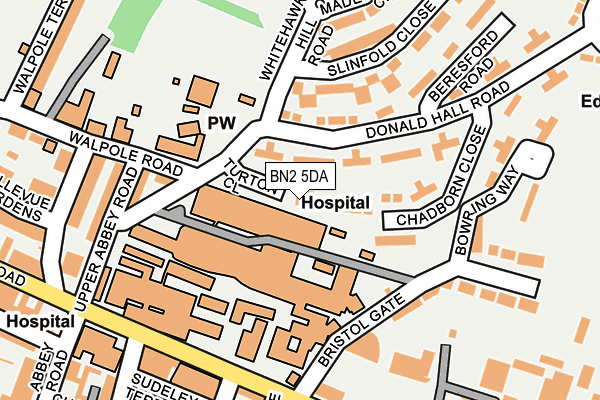 BN2 5DA map - OS OpenMap – Local (Ordnance Survey)
