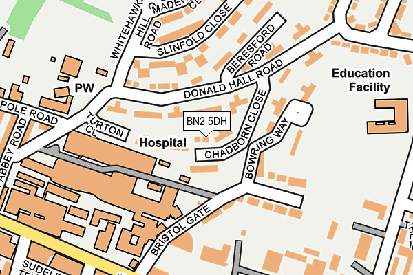 BN2 5DH map - OS OpenMap – Local (Ordnance Survey)