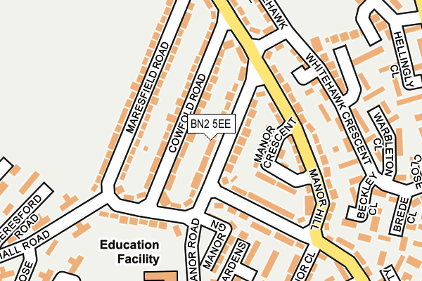BN2 5EE map - OS OpenMap – Local (Ordnance Survey)