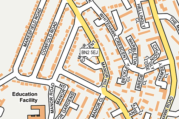 BN2 5EJ map - OS OpenMap – Local (Ordnance Survey)