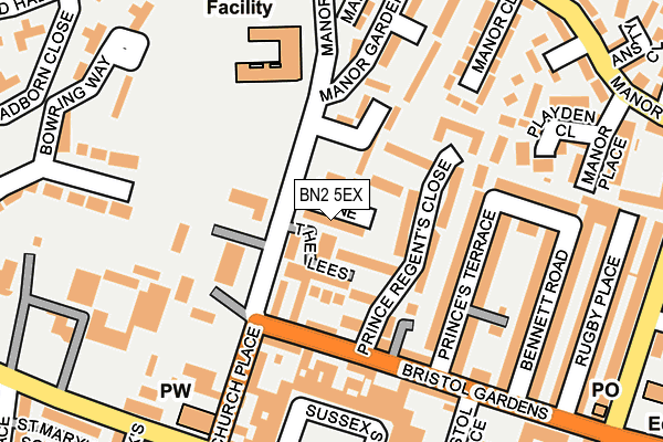 BN2 5EX map - OS OpenMap – Local (Ordnance Survey)