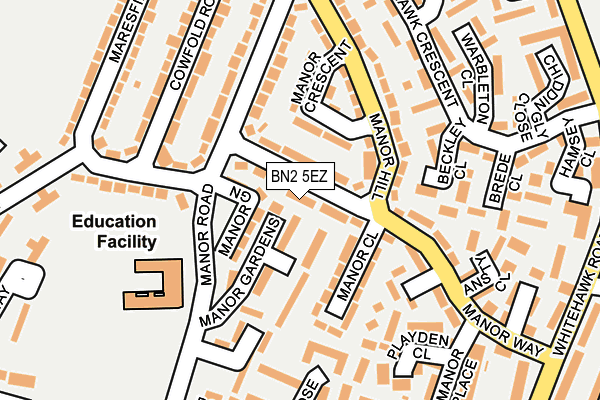 BN2 5EZ map - OS OpenMap – Local (Ordnance Survey)