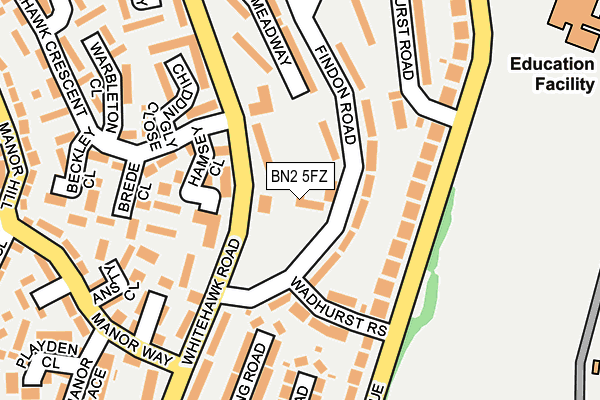 BN2 5FZ map - OS OpenMap – Local (Ordnance Survey)