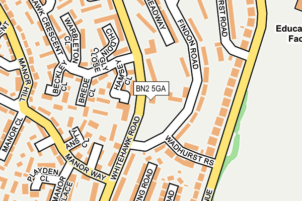 BN2 5GA map - OS OpenMap – Local (Ordnance Survey)