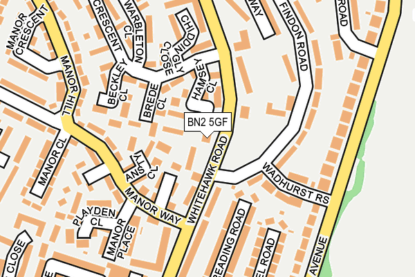 BN2 5GF map - OS OpenMap – Local (Ordnance Survey)