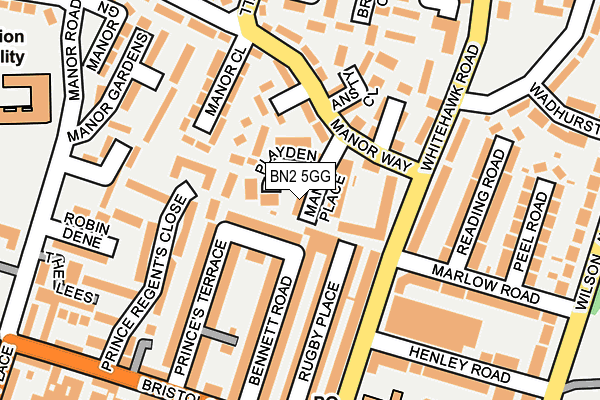 BN2 5GG map - OS OpenMap – Local (Ordnance Survey)