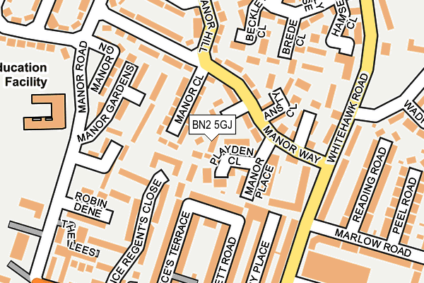 BN2 5GJ map - OS OpenMap – Local (Ordnance Survey)