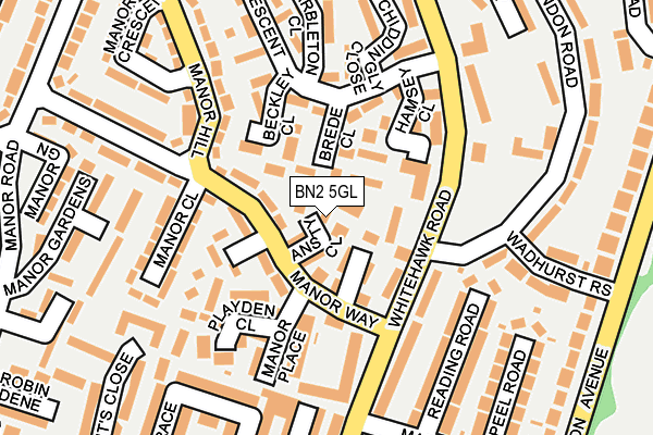 BN2 5GL map - OS OpenMap – Local (Ordnance Survey)