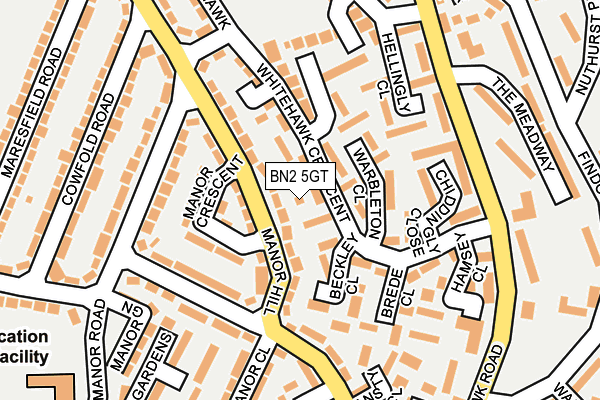 BN2 5GT map - OS OpenMap – Local (Ordnance Survey)