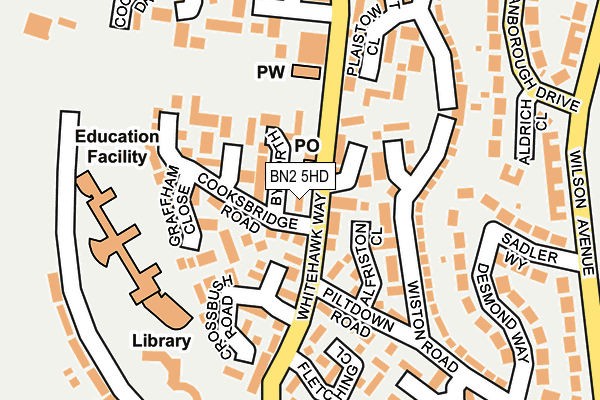 BN2 5HD map - OS OpenMap – Local (Ordnance Survey)