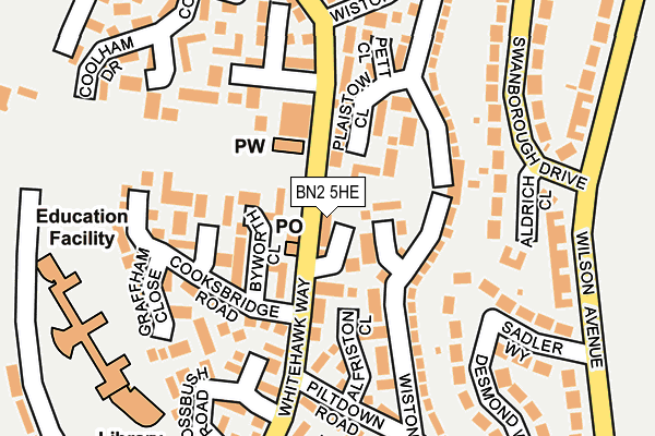 BN2 5HE map - OS OpenMap – Local (Ordnance Survey)