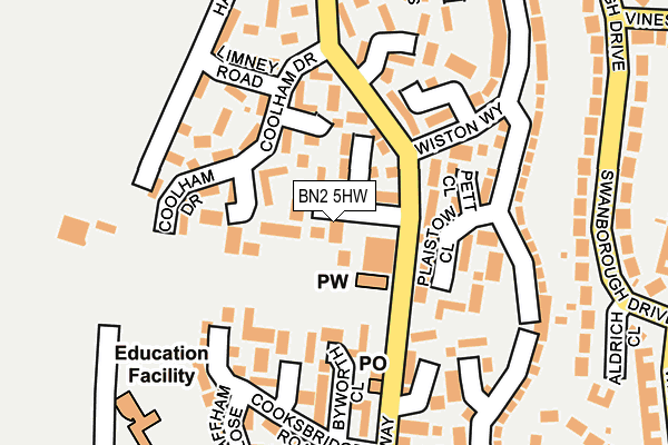 BN2 5HW map - OS OpenMap – Local (Ordnance Survey)