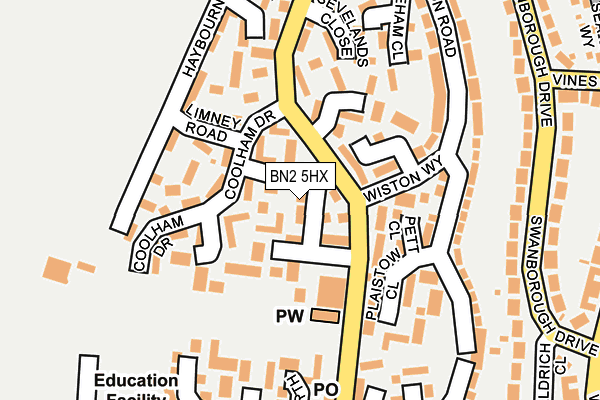BN2 5HX map - OS OpenMap – Local (Ordnance Survey)