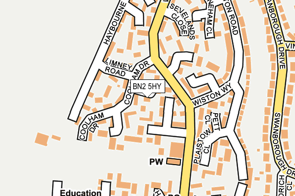 BN2 5HY map - OS OpenMap – Local (Ordnance Survey)