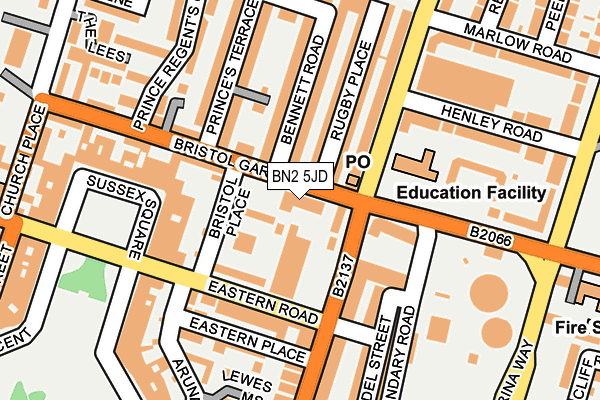 BN2 5JD map - OS OpenMap – Local (Ordnance Survey)