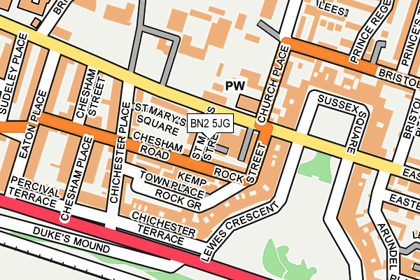 BN2 5JG map - OS OpenMap – Local (Ordnance Survey)