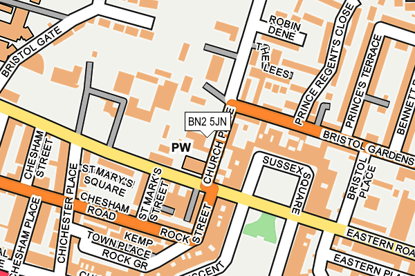 BN2 5JN map - OS OpenMap – Local (Ordnance Survey)