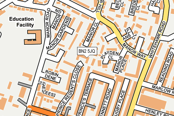 BN2 5JQ map - OS OpenMap – Local (Ordnance Survey)