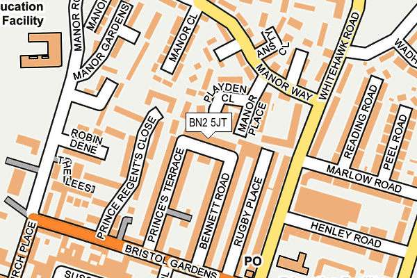 BN2 5JT map - OS OpenMap – Local (Ordnance Survey)