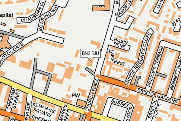 BN2 5JU map - OS OpenMap – Local (Ordnance Survey)