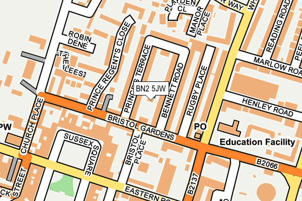 BN2 5JW map - OS OpenMap – Local (Ordnance Survey)