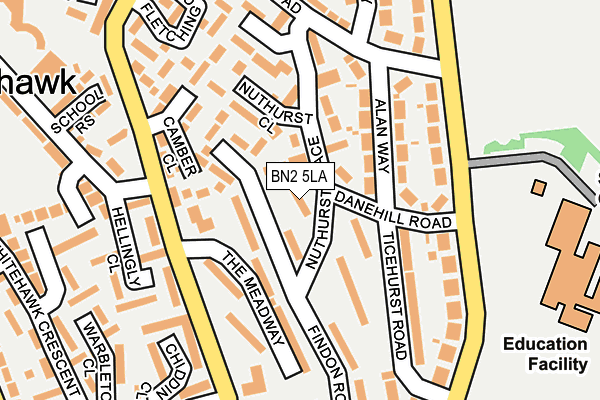 BN2 5LA map - OS OpenMap – Local (Ordnance Survey)