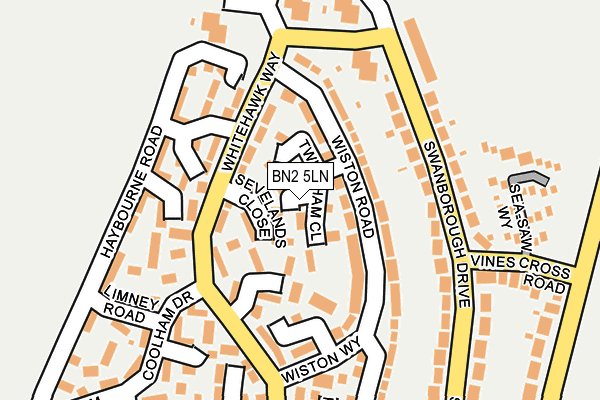 BN2 5LN map - OS OpenMap – Local (Ordnance Survey)