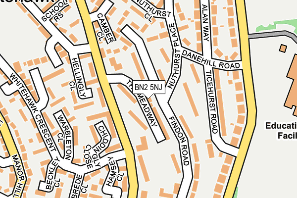 BN2 5NJ map - OS OpenMap – Local (Ordnance Survey)