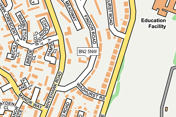 BN2 5NW map - OS OpenMap – Local (Ordnance Survey)