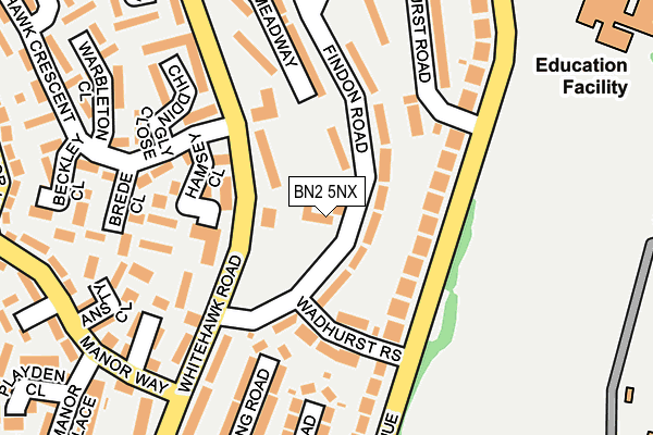 BN2 5NX map - OS OpenMap – Local (Ordnance Survey)