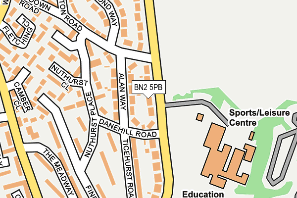 BN2 5PB map - OS OpenMap – Local (Ordnance Survey)