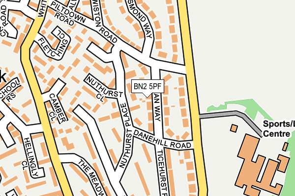BN2 5PF map - OS OpenMap – Local (Ordnance Survey)