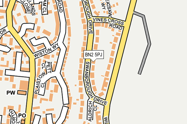 BN2 5PJ map - OS OpenMap – Local (Ordnance Survey)